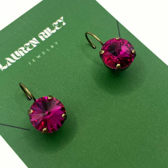 Handcrafted Swarovski Crystal Drop Earrings – Premium, Antique Gold & Sparkly - Picture 4 of 5